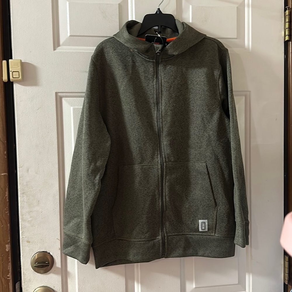 BASS OUTDOOR GREEN ZIP UP SWEATSHIRT/JACKET: NEW WITH TAGS: SIZE LARGE